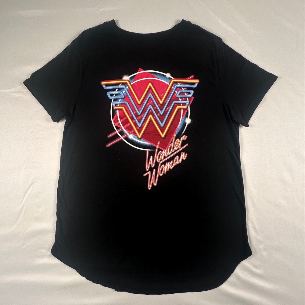 Wonder Woman 1984 WW84 Neon Logo Graphic Tee XL Black